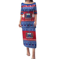 Personalised Samoa Christmas Puletasi Samoan Coat Of Arms Manuia Le Kirisimas - Wonder Print Shop