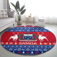 personalised-samoa-christmas-round-carpet-samoan-coat-of-arms-manuia-le-kirisimas