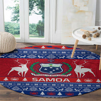 personalised-samoa-christmas-round-carpet-samoan-coat-of-arms-manuia-le-kirisimas