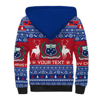 Personalised Samoa Christmas Sherpa Hoodie Samoan Coat Of Arms Manuia Le Kirisimas - Wonder Print Shop