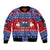 Personalised Samoa Christmas Sleeve Zip Bomber Jacket Samoan Coat Of Arms Manuia Le Kirisimas - Wonder Print Shop