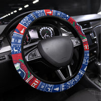 Samoa Christmas Steering Wheel Cover Samoan Coat Of Arms Manuia Le Kirisimas - Wonder Print Shop