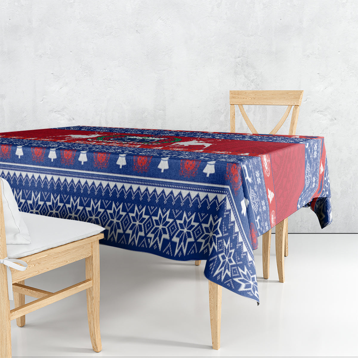 Personalised Samoa Christmas Tablecloth Samoan Coat Of Arms Manuia Le Kirisimas - Wonder Print Shop