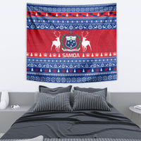 Personalised Samoa Christmas Tapestry Samoan Coat Of Arms Manuia Le Kirisimas - Wonder Print Shop