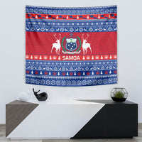 Personalised Samoa Christmas Tapestry Samoan Coat Of Arms Manuia Le Kirisimas - Wonder Print Shop