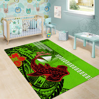 Personalised Hawaii Christmas Area Rug Mele Kalikimaka Kakau Polynesian Shark Tattoo - Wonder Print Shop