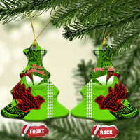 Personalised Hawaii Christmas Ceramic Ornament Mele Kalikimaka Kakau Polynesian Shark Tattoo - Wonder Print Shop