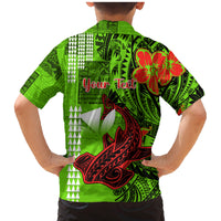 Personalised Hawaii Christmas Family Matching Mermaid Dress and Hawaiian Shirt Mele Kalikimaka Kakau Polynesian Shark Tattoo - Wonder Print Shop