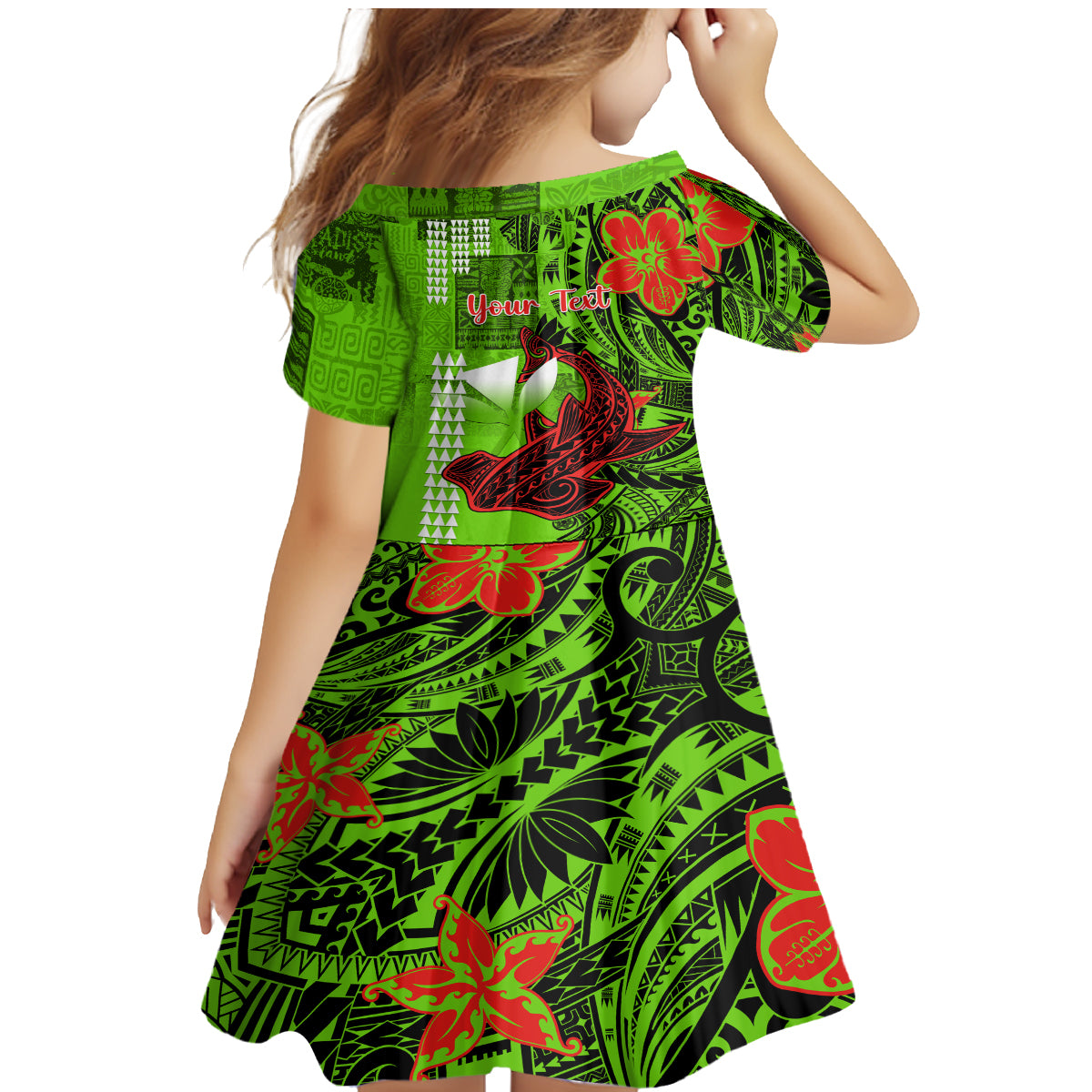 Personalised Hawaii Christmas Family Matching Mermaid Dress and Hawaiian Shirt Mele Kalikimaka Kakau Polynesian Shark Tattoo - Wonder Print Shop