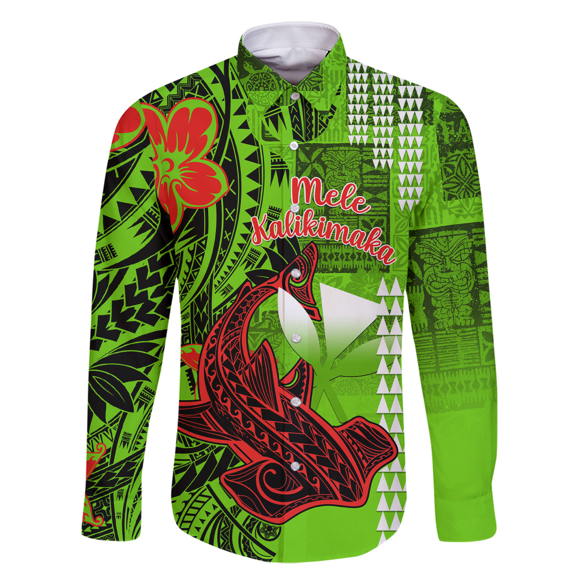 Personalised Hawaii Christmas Family Matching Puletasi Dress and Hawaiian Shirt Mele Kalikimaka Kakau Polynesian Shark Tattoo - Wonder Print Shop
