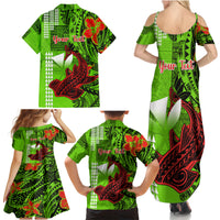 Personalised Hawaii Christmas Family Matching Summer Maxi Dress and Hawaiian Shirt Mele Kalikimaka Kakau Polynesian Shark Tattoo - Wonder Print Shop