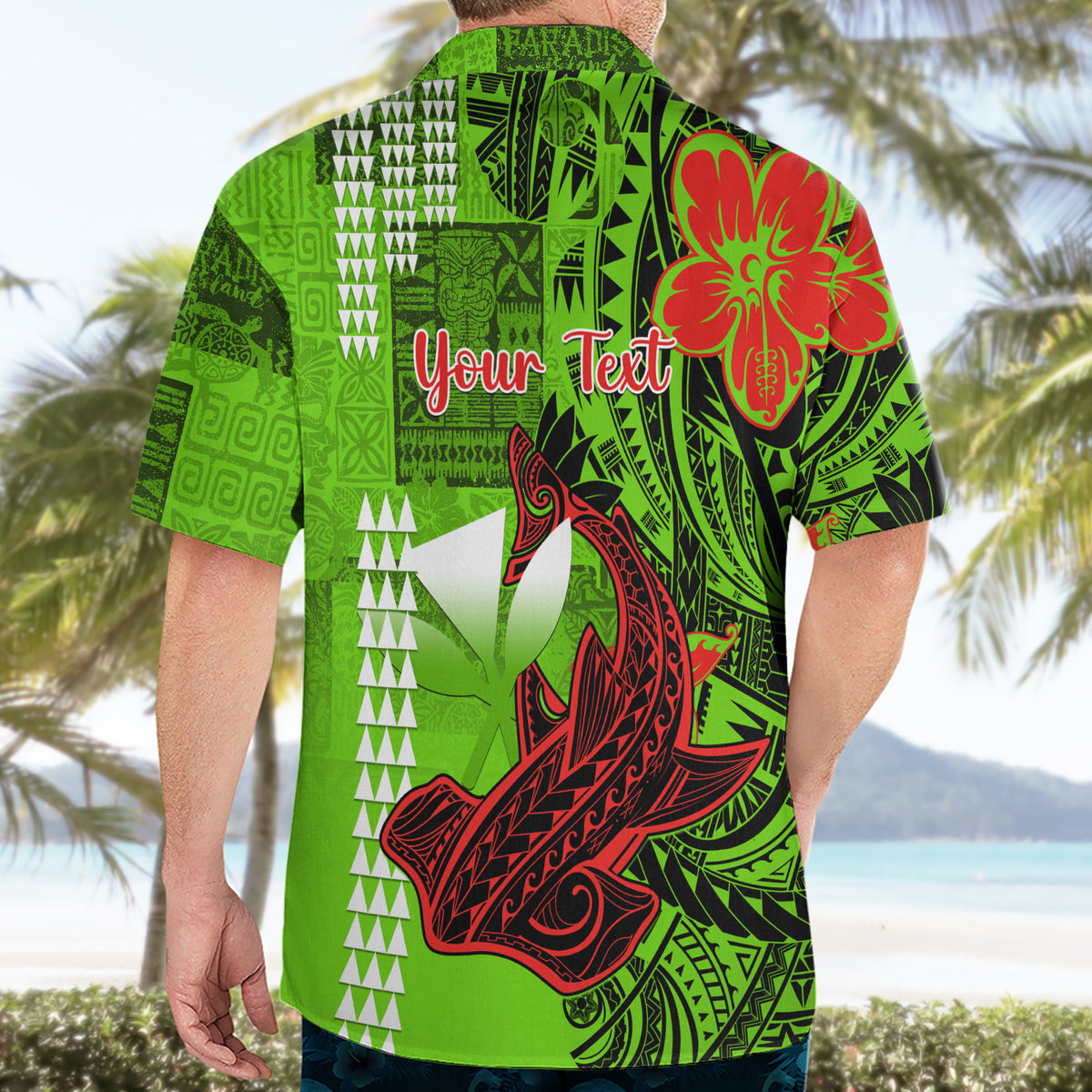 Personalised Hawaii Christmas Hawaiian Shirt Mele Kalikimaka Kakau Polynesian Shark Tattoo - Wonder Print Shop