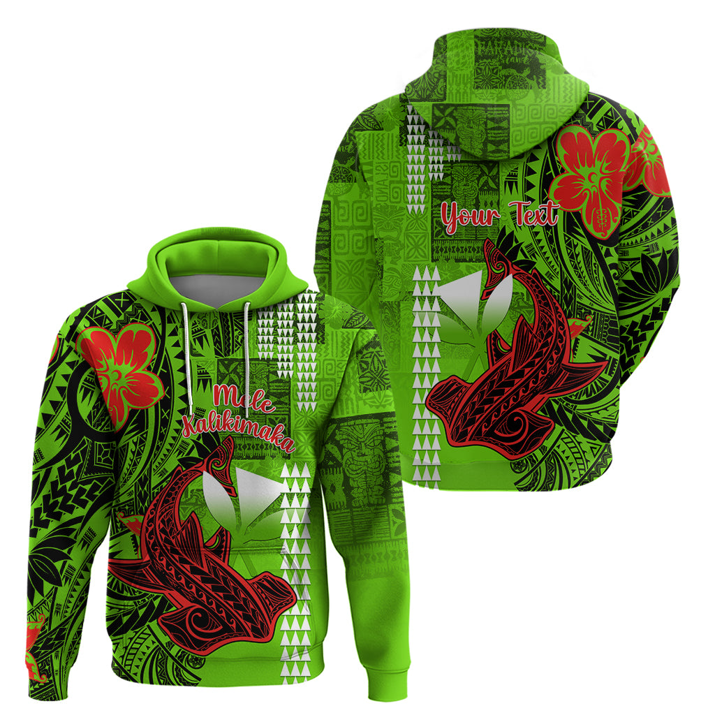 Personalised Hawaii Christmas Hoodie Mele Kalikimaka Kakau Polynesian Shark Tattoo - Wonder Print Shop