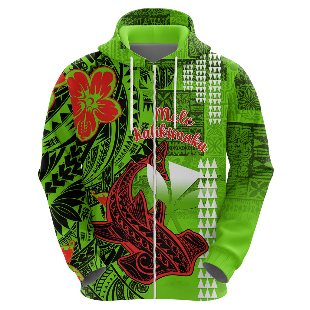 Personalised Hawaii Christmas Hoodie Mele Kalikimaka Kakau Polynesian Shark Tattoo - Wonder Print Shop