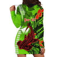 Personalised Hawaii Christmas Hoodie Dress Mele Kalikimaka Kakau Polynesian Shark Tattoo - Wonder Print Shop
