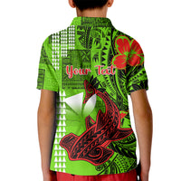 Personalised Hawaii Christmas Kid Polo Shirt Mele Kalikimaka Kakau Polynesian Shark Tattoo - Wonder Print Shop