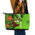 Personalised Hawaii Christmas Leather Tote Bag Mele Kalikimaka Kakau Polynesian Shark Tattoo - Wonder Print Shop