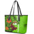 Personalised Hawaii Christmas Leather Tote Bag Mele Kalikimaka Kakau Polynesian Shark Tattoo - Wonder Print Shop