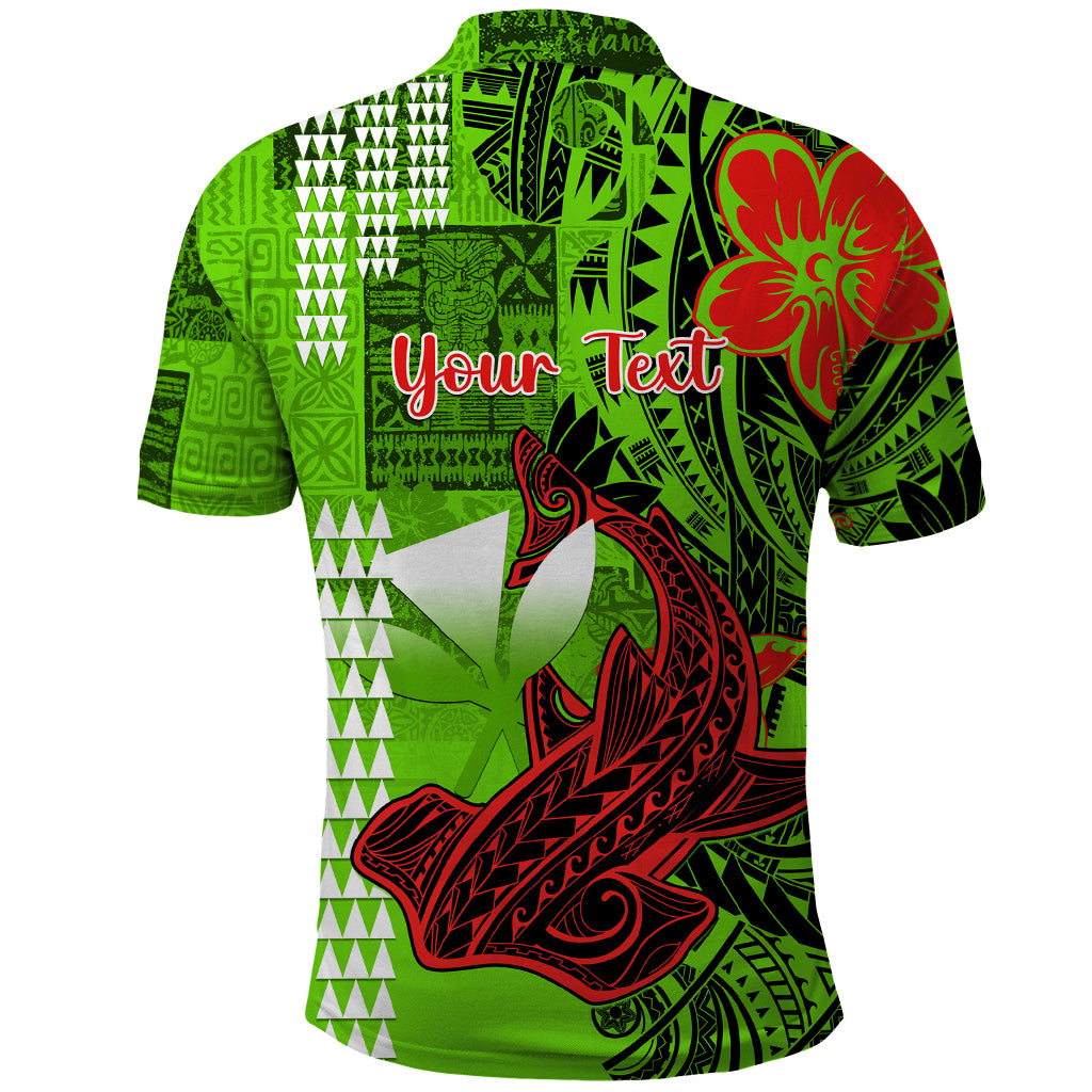Personalised Hawaii Christmas Polo Shirt Mele Kalikimaka Kakau Polynesian Shark Tattoo - Wonder Print Shop