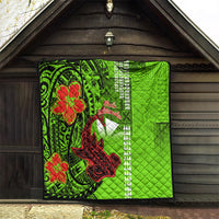 Personalised Hawaii Christmas Quilt Mele Kalikimaka Kakau Polynesian Shark Tattoo - Wonder Print Shop