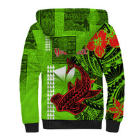 Personalised Hawaii Christmas Sherpa Hoodie Mele Kalikimaka Kakau Polynesian Shark Tattoo - Wonder Print Shop