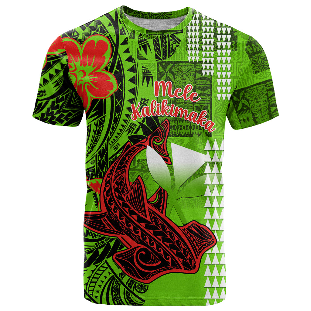 Personalised Hawaii Christmas T Shirt Mele Kalikimaka Kakau Polynesian Shark Tattoo - Wonder Print Shop