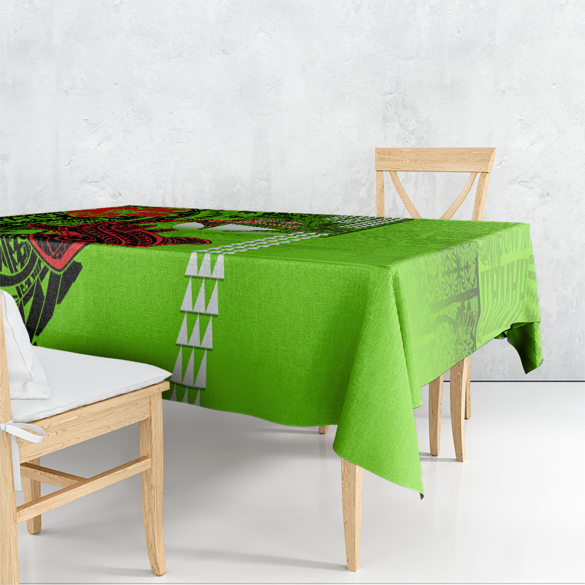 Personalised Hawaii Christmas Tablecloth Mele Kalikimaka Kakau Polynesian Shark Tattoo - Wonder Print Shop
