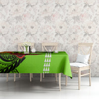 Personalised Hawaii Christmas Tablecloth Mele Kalikimaka Kakau Polynesian Shark Tattoo - Wonder Print Shop