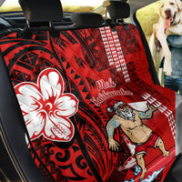 Personalised Hawaii Christmas Back Car Seat Cover Mele Kalikimaka Surfing Santa Claus - Wonder Print Shop
