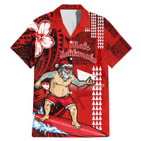 Personalised Hawaii Christmas Family Matching Mermaid Dress and Hawaiian Shirt Mele Kalikimaka Surfing Santa Claus - Wonder Print Shop