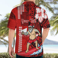 Personalised Hawaii Christmas Hawaiian Shirt Mele Kalikimaka Surfing Santa Claus - Wonder Print Shop