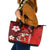 Personalised Hawaii Christmas Leather Tote Bag Mele Kalikimaka Surfing Santa Claus - Wonder Print Shop