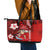 Personalised Hawaii Christmas Leather Tote Bag Mele Kalikimaka Surfing Santa Claus - Wonder Print Shop
