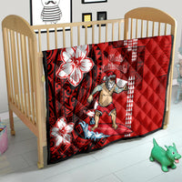 Personalised Hawaii Christmas Quilt Mele Kalikimaka Surfing Santa Claus - Wonder Print Shop