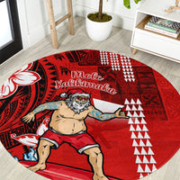 personalised-hawaii-christmas-round-carpet-mele-kalikimaka-surfing-santa-claus
