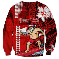 Personalised Hawaii Christmas Sweatshirt Mele Kalikimaka Surfing Santa Claus - Wonder Print Shop