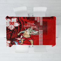 Personalised Hawaii Christmas Tablecloth Mele Kalikimaka Surfing Santa Claus - Wonder Print Shop