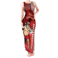Personalised Hawaii Christmas Tank Maxi Dress Mele Kalikimaka Surfing Santa Claus - Wonder Print Shop