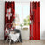 Personalised Hawaii Christmas Window Curtain Mele Kalikimaka Surfing Santa Claus - Wonder Print Shop