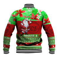 Personalised Hawaii Christmas Baseball Jacket Mele Kalikimaka Hawaiian Santa Tropical Vibes - Wonder Print Shop