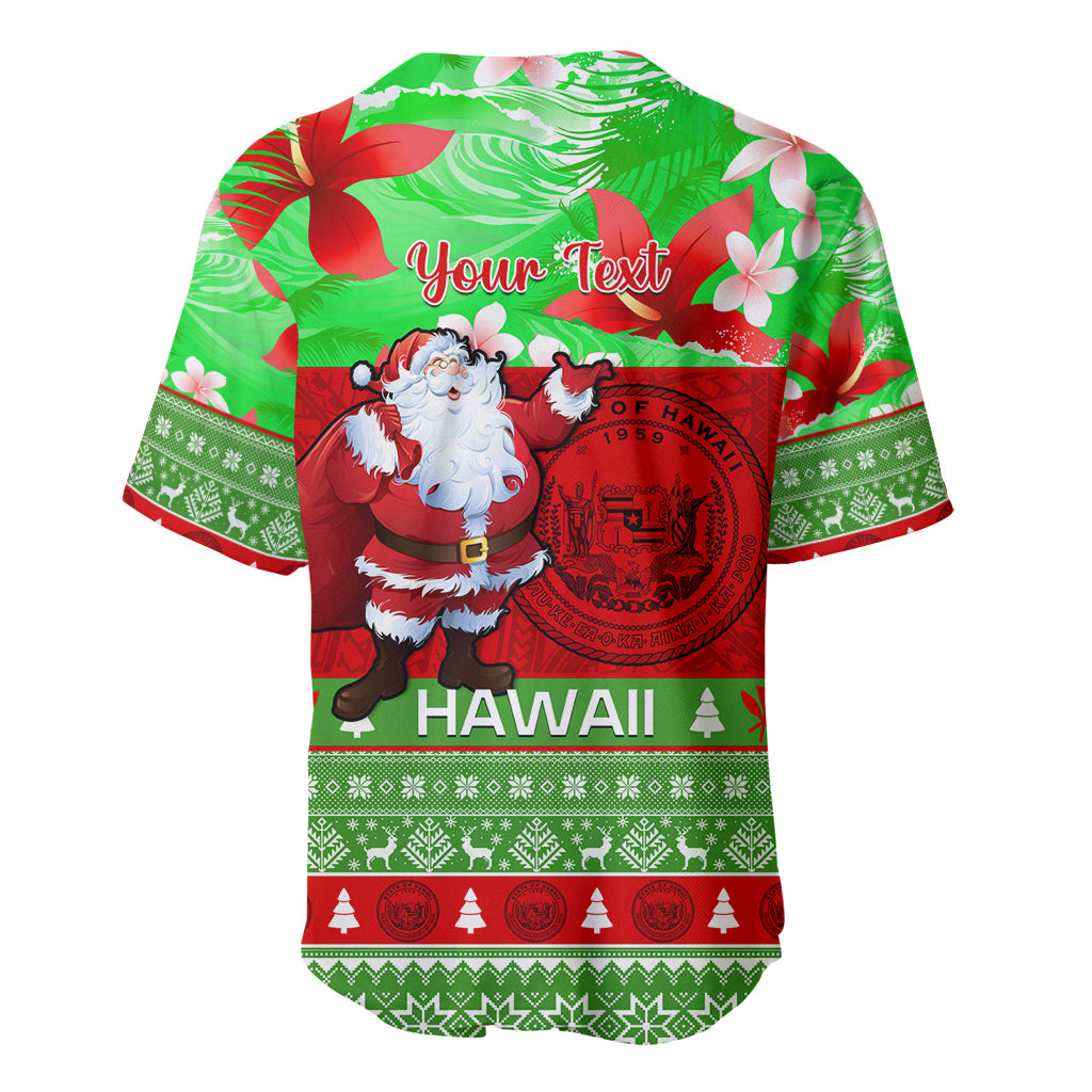 Personalised Hawaii Christmas Baseball Jersey Mele Kalikimaka Hawaiian Santa Tropical Vibes - Wonder Print Shop