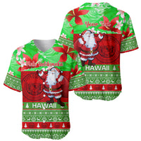 Personalised Hawaii Christmas Baseball Jersey Mele Kalikimaka Hawaiian Santa Tropical Vibes - Wonder Print Shop
