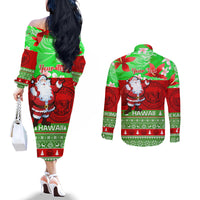 personalised-hawaii-christmas-couples-matching-off-the-shoulder-long-sleeve-dress-and-long-sleeve-button-shirts-mele-kalikimaka-hawaiian-santa-tropical-vibes