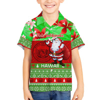 Personalised Hawaii Christmas Family Matching Long Sleeve Bodycon Dress and Hawaiian Shirt Mele Kalikimaka Hawaiian Santa Tropical Vibes - Wonder Print Shop