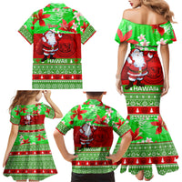 Personalised Hawaii Christmas Family Matching Mermaid Dress and Hawaiian Shirt Mele Kalikimaka Hawaiian Santa Tropical Vibes - Wonder Print Shop