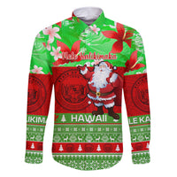 Personalised Hawaii Christmas Family Matching Short Sleeve Bodycon Dress and Hawaiian Shirt Mele Kalikimaka Hawaiian Santa Tropical Vibes - Wonder Print Shop