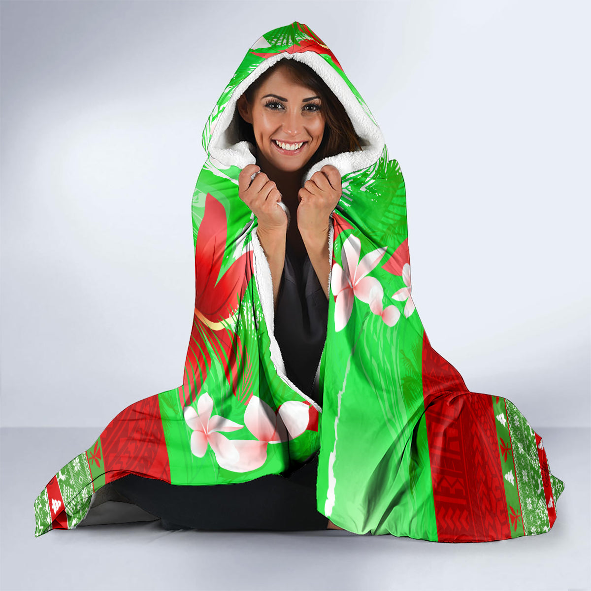 personalised-hawaii-christmas-hooded-blanket-mele-kalikimaka-hawaiian-santa-tropical-vibes