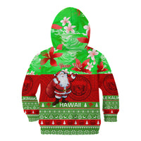Personalised Hawaii Christmas Kid Hoodie Mele Kalikimaka Hawaiian Santa Tropical Vibes - Wonder Print Shop