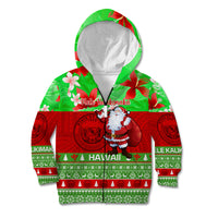 Personalised Hawaii Christmas Kid Hoodie Mele Kalikimaka Hawaiian Santa Tropical Vibes - Wonder Print Shop