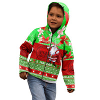 Personalised Hawaii Christmas Kid Hoodie Mele Kalikimaka Hawaiian Santa Tropical Vibes - Wonder Print Shop